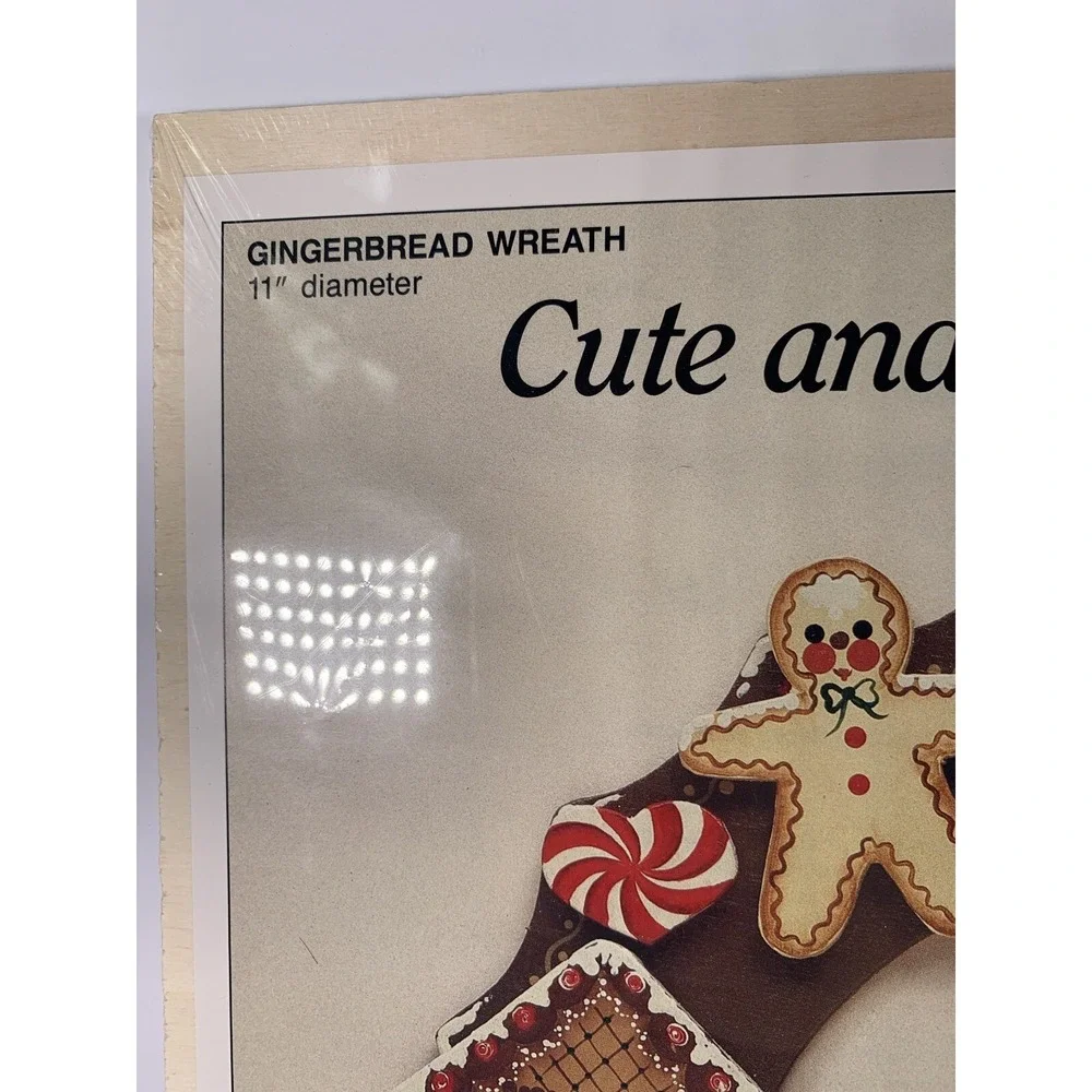 Christmas DEMIS Gingerbread‎ Wood Wreath 11 inch Cute & Clever Cut-Outs NOS